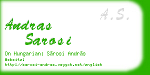 andras sarosi business card
